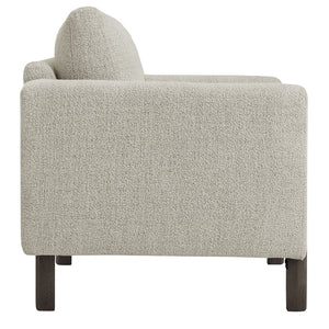 Modway Furniture Hawken Boucle Fabric Accent Armchair - Plush Comfort Meets Modern Style for Cozy Living Spaces Parchment Espresso EEI-7459-PCH-ESP
