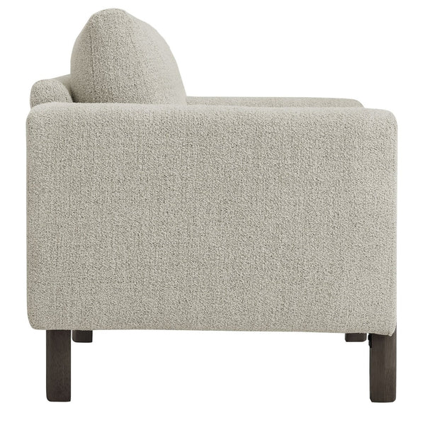 Modway Furniture Hawken Boucle Fabric Accent Armchair - Plush Comfort Meets Modern Style for Cozy Living Spaces Parchment Espresso EEI-7459-PCH-ESP