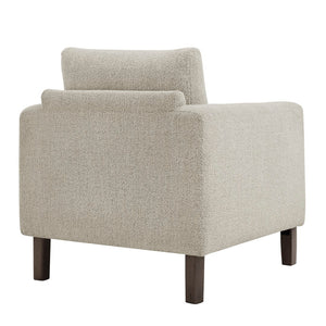 Modway Furniture Hawken Boucle Fabric Accent Armchair - Plush Comfort Meets Modern Style for Cozy Living Spaces Parchment Espresso EEI-7459-PCH-ESP