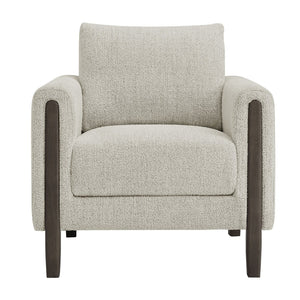 Modway Furniture Hawken Boucle Fabric Accent Armchair - Plush Comfort Meets Modern Style for Cozy Living Spaces Parchment Espresso EEI-7459-PCH-ESP