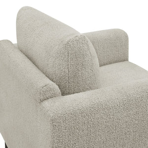 Modway Furniture Hawken Boucle Fabric Accent Armchair - Plush Comfort Meets Modern Style for Cozy Living Spaces Parchment Espresso EEI-7459-PCH-ESP