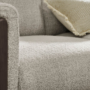 Modway Furniture Hawken Boucle Fabric Accent Armchair - Plush Comfort Meets Modern Style for Cozy Living Spaces Parchment Espresso EEI-7459-PCH-ESP