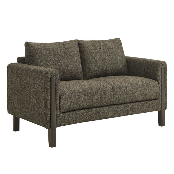Modway Furniture Hawken Boucle Fabric Loveseat - Modern Mid-Century Design for Cozy Spaces and Stylish Comfort Antique Espresso EEI-7460-ATQ-ESP