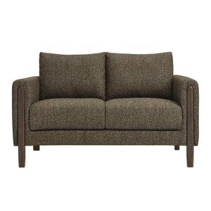 Modway Furniture Hawken Boucle Fabric Loveseat - Modern Mid-Century Design for Cozy Spaces and Stylish Comfort Antique Espresso EEI-7460-ATQ-ESP