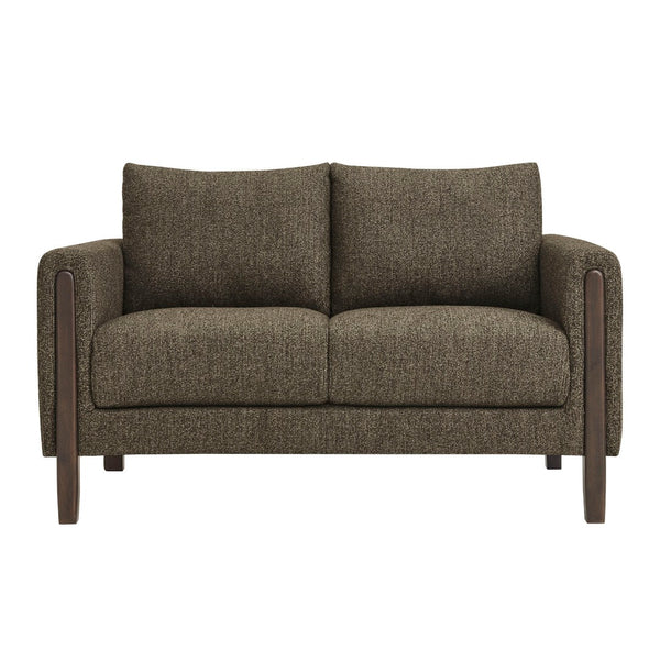 Modway Furniture Hawken Boucle Fabric Loveseat - Modern Mid-Century Design for Cozy Spaces and Stylish Comfort Antique Espresso EEI-7460-ATQ-ESP