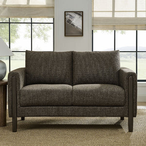 Modway Furniture Hawken Boucle Fabric Loveseat - Modern Mid-Century Design for Cozy Spaces and Stylish Comfort Antique Espresso EEI-7460-ATQ-ESP