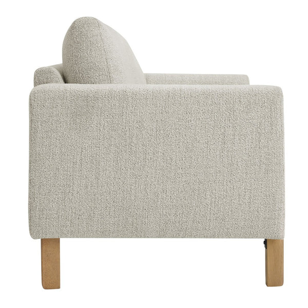 Modway Furniture Hawken Boucle Fabric Loveseat - Modern Mid-Century Design for Cozy Spaces and Stylish Comfort Parchment Beech EEI-7460-PCH-BEE