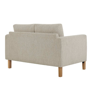 Modway Furniture Hawken Boucle Fabric Loveseat - Modern Mid-Century Design for Cozy Spaces and Stylish Comfort Parchment Beech EEI-7460-PCH-BEE