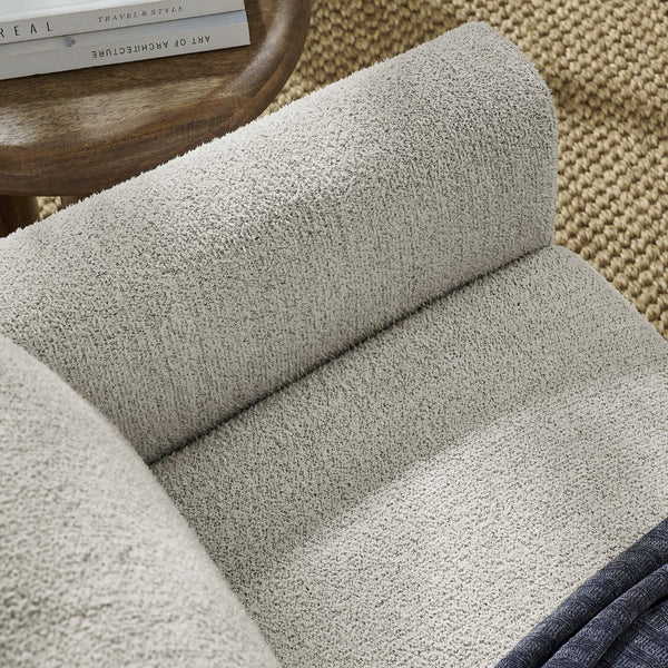 Modway Furniture Hawken Boucle Fabric Loveseat - Modern Mid-Century Design for Cozy Spaces and Stylish Comfort Parchment Beech EEI-7460-PCH-BEE