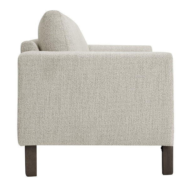 Modway Furniture Hawken Boucle Fabric Loveseat - Modern Mid-Century Design for Cozy Spaces and Stylish Comfort Parchment Espresso EEI-7460-PCH-ESP