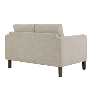Modway Furniture Hawken Boucle Fabric Loveseat - Modern Mid-Century Design for Cozy Spaces and Stylish Comfort Parchment Espresso EEI-7460-PCH-ESP