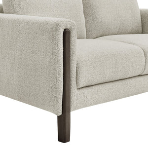 Modway Furniture Hawken Boucle Fabric Loveseat - Modern Mid-Century Design for Cozy Spaces and Stylish Comfort Parchment Espresso EEI-7460-PCH-ESP