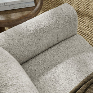 Modway Furniture Hawken Boucle Fabric Loveseat - Modern Mid-Century Design for Cozy Spaces and Stylish Comfort Parchment Espresso EEI-7460-PCH-ESP