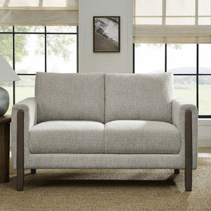 Modway Furniture Hawken Boucle Fabric Loveseat - Modern Mid-Century Design for Cozy Spaces and Stylish Comfort Parchment Espresso EEI-7460-PCH-ESP