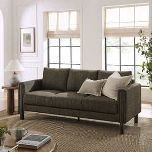 Modway Furniture Hawken Boucle Fabric Sofa - Sculptural Comfort with Plush Support for Modern Living Spaces & More Antique Espresso EEI-7461-ATQ-ESP