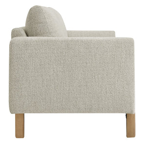 Modway Furniture Hawken Boucle Fabric Sofa - Sculptural Comfort with Plush Support for Modern Living Spaces & More Parchment Beech EEI-7461-PCH-BEE