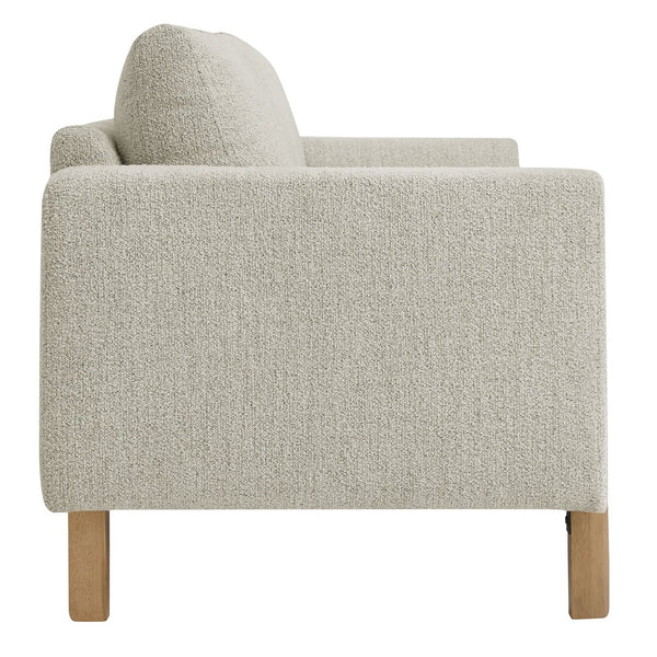 Modway Furniture Hawken Boucle Fabric Sofa - Sculptural Comfort with Plush Support for Modern Living Spaces & More Parchment Beech EEI-7461-PCH-BEE