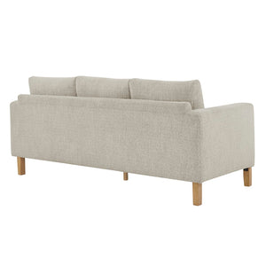 Modway Furniture Hawken Boucle Fabric Sofa - Sculptural Comfort with Plush Support for Modern Living Spaces & More Parchment Beech EEI-7461-PCH-BEE