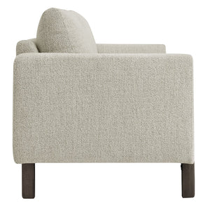 Modway Furniture Hawken Boucle Fabric Sofa - Sculptural Comfort with Plush Support for Modern Living Spaces & More Parchment Espresso EEI-7461-PCH-ESP