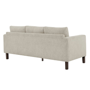 Modway Furniture Hawken Boucle Fabric Sofa - Sculptural Comfort with Plush Support for Modern Living Spaces & More Parchment Espresso EEI-7461-PCH-ESP
