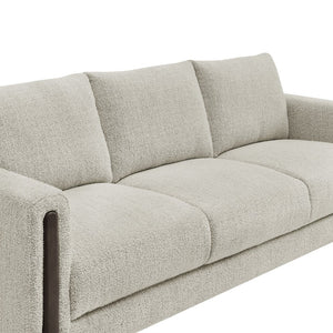 Modway Furniture Hawken Boucle Fabric Sofa - Sculptural Comfort with Plush Support for Modern Living Spaces & More Parchment Espresso EEI-7461-PCH-ESP