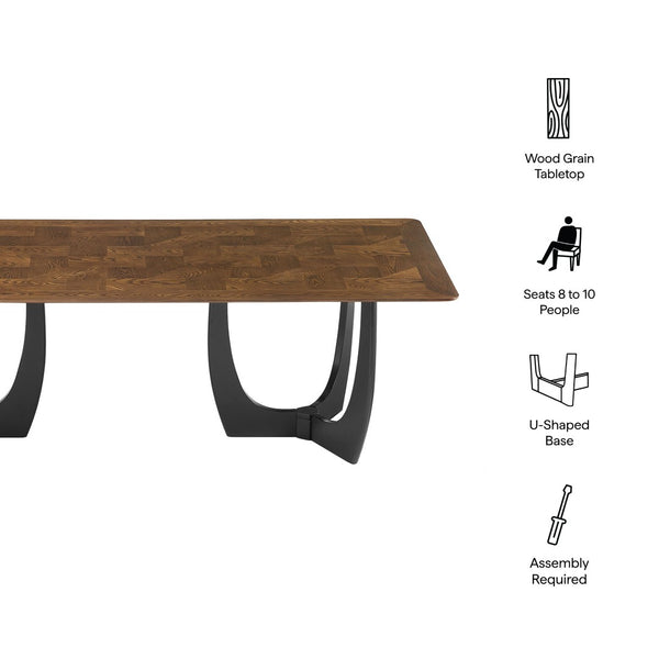 Modway Furniture Wrenly 94" Rectangle Dining Table – Modern Vintage Design, Seats 8-10, Durable & Versatile Use EEI-7462-WAL