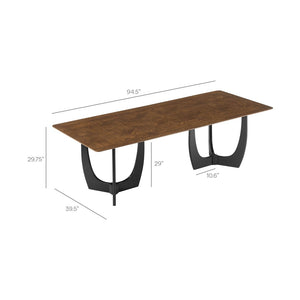 Modway Furniture Wrenly 94" Rectangle Dining Table – Modern Vintage Design, Seats 8-10, Durable & Versatile Use EEI-7462-WAL
