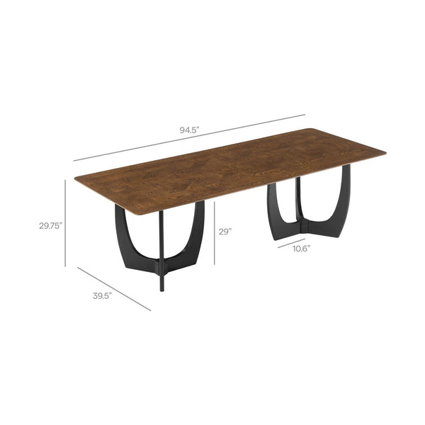 Modway Furniture Wrenly 94" Rectangle Dining Table – Modern Vintage Design, Seats 8-10, Durable & Versatile Use EEI-7462-WAL