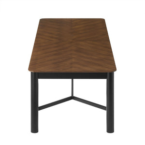Modway Furniture Ashlan 110" Rectangle Dining Table - Modern Chevron Wood-Blend Design, Seats Up to Ten Comfortably EEI-7463-WAL