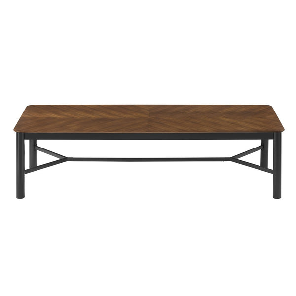 Modway Furniture Ashlan 110" Rectangle Dining Table - Modern Chevron Wood-Blend Design, Seats Up to Ten Comfortably EEI-7463-WAL