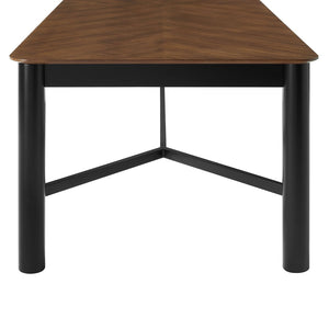 Modway Furniture Ashlan 110" Rectangle Dining Table - Modern Chevron Wood-Blend Design, Seats Up to Ten Comfortably EEI-7463-WAL