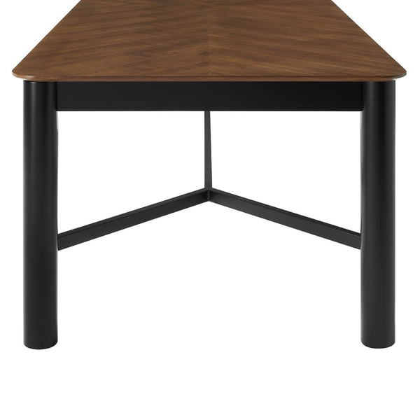 Modway Furniture Ashlan 110" Rectangle Dining Table - Modern Chevron Wood-Blend Design, Seats Up to Ten Comfortably EEI-7463-WAL