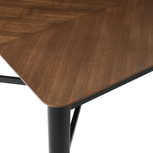 Modway Furniture Ashlan 110" Rectangle Dining Table - Modern Chevron Wood-Blend Design, Seats Up to Ten Comfortably EEI-7463-WAL