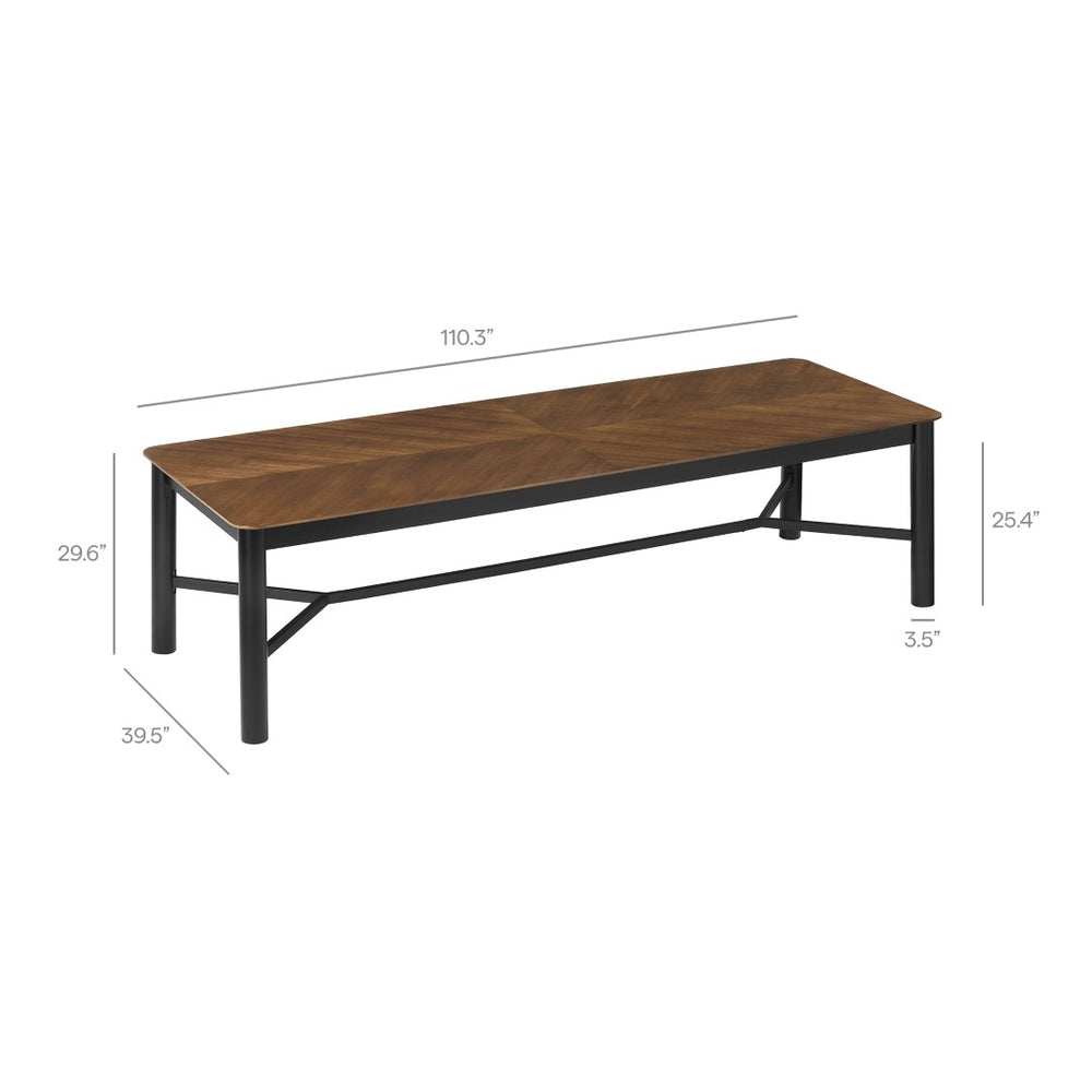 Modway Furniture Ashlan 110" Rectangle Dining Table - Modern Chevron Wood-Blend Design, Seats Up to Ten Comfortably EEI-7463-WAL