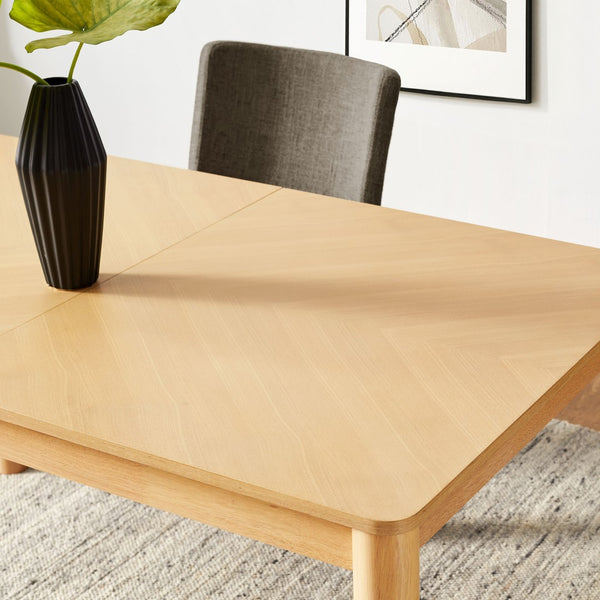 Modway Furniture Alba Extendable Dining Table - Modern Chevron Wood Design for Versatile Dining & Workspaces Oak EEI-7464-OAK