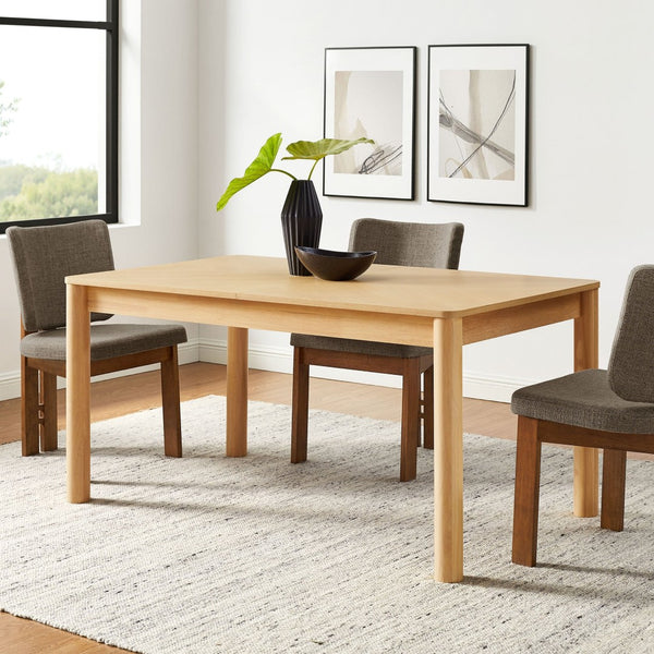 Modway Furniture Alba Extendable Dining Table - Modern Chevron Wood Design for Versatile Dining & Workspaces Oak EEI-7464-OAK