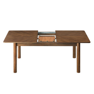Modway Furniture Alba Extendable Dining Table - Modern Chevron Wood Design for Versatile Dining & Workspaces Walnut EEI-7464-WAL