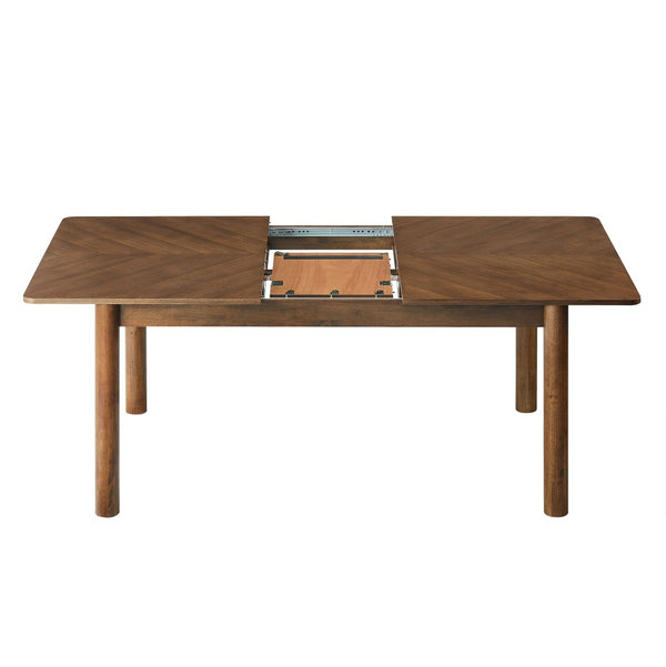 Modway Furniture Alba Extendable Dining Table - Modern Chevron Wood Design for Versatile Dining & Workspaces Walnut EEI-7464-WAL
