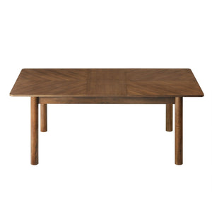 Modway Furniture Alba Extendable Dining Table - Modern Chevron Wood Design for Versatile Dining & Workspaces Walnut EEI-7464-WAL