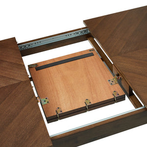 Modway Furniture Alba Extendable Dining Table - Modern Chevron Wood Design for Versatile Dining & Workspaces Walnut EEI-7464-WAL