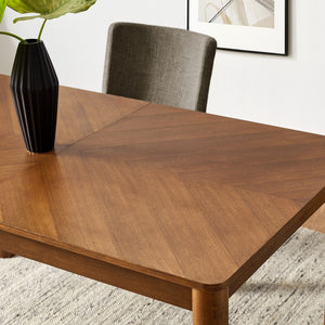 Modway Furniture Alba Extendable Dining Table - Modern Chevron Wood Design for Versatile Dining & Workspaces Walnut EEI-7464-WAL