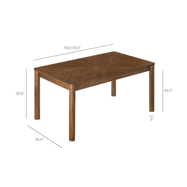 Modway Furniture Alba Extendable Dining Table - Modern Chevron Wood Design for Versatile Dining & Workspaces Walnut EEI-7464-WAL