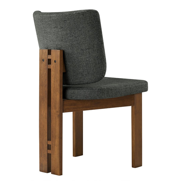 Modway Furniture Alba Armless Upholstered Dining Chairs Set of 2 - Stylish Comfort for Modern and Classic Homes Charcoal EEI-7465-CHA