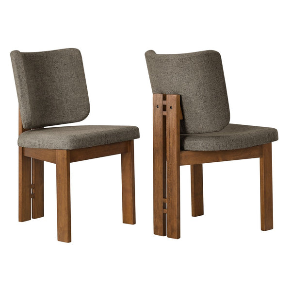 Modway Furniture Alba Armless Upholstered Dining Chairs Set of 2 - Stylish Comfort for Modern and Classic Homes Taupe EEI-7465-TAU