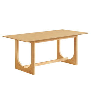 Modway Furniture Ashcroft Modern Wood Veneer Rectangular Dining Table Seats Six with Sculptural Base Oak EEI-7466-OAK