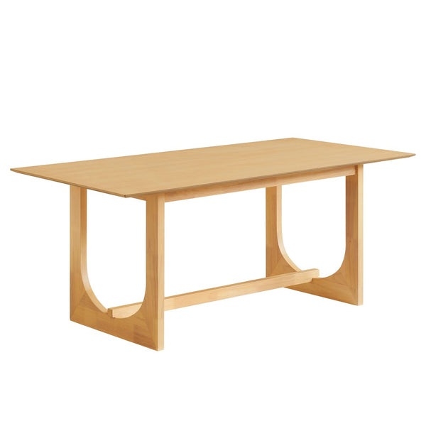 Modway Furniture Ashcroft Modern Wood Veneer Rectangular Dining Table Seats Six with Sculptural Base Oak EEI-7466-OAK