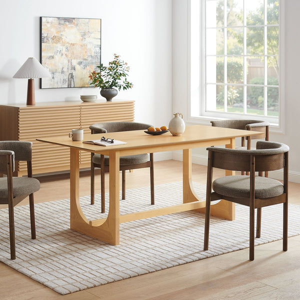 Modway Furniture Ashcroft Modern Wood Veneer Rectangular Dining Table Seats Six with Sculptural Base Oak EEI-7466-OAK