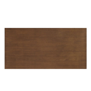 Modway Furniture Ashcroft Modern Wood Veneer Rectangular Dining Table Seats Six with Sculptural Base Walnut EEI-7466-WAL