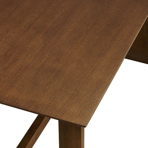 Modway Furniture Ashcroft Modern Wood Veneer Rectangular Dining Table Seats Six with Sculptural Base Walnut EEI-7466-WAL