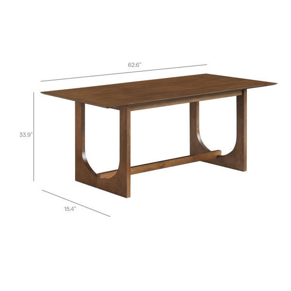 Modway Furniture Ashcroft Modern Wood Veneer Rectangular Dining Table Seats Six with Sculptural Base Walnut EEI-7466-WAL